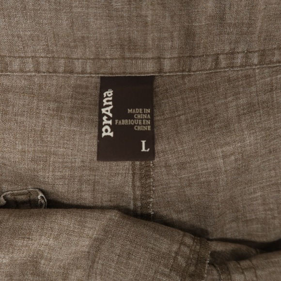 Prana Sutra Mens Shorts L Brown Heather Hemp Blend Drawstring Stretch Outdoor - Picture 7 of 9